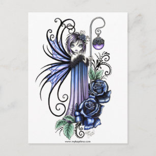 Magdalene Blue Rose Fairy Postcard Postkarte