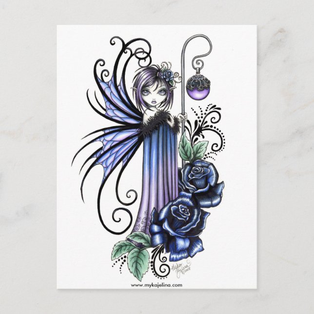 Magdalene Blue Rose Fairy Postcard Postkarte (Vorderseite)