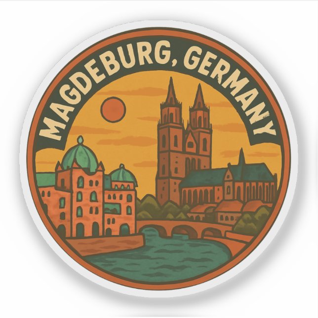 Magdeburg Deutschland Kathedrale Kunst Aufkleber (Vorderseite)