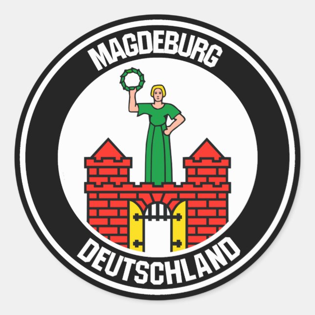 Magdeburger RundEmblem Runder Aufkleber (Vorderseite)