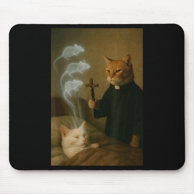 Mage Cat Meme Cat Exorcism Mouse Funny Fantasy Hum Mousepad (Vorne)