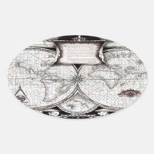 Magellan Karte Ovaler Aufkleber