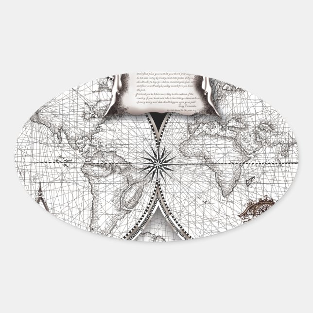 Magellan Map Ovaler Aufkleber (Vorderseite)