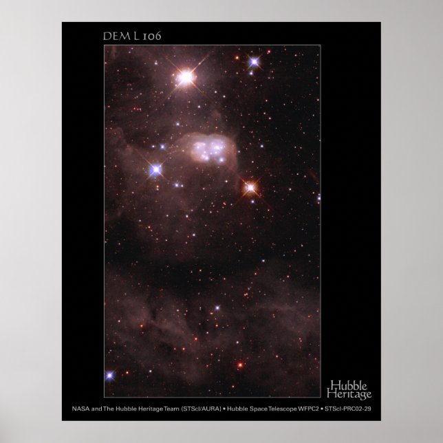 Magellanic Cloud DEM L 106 Hubble Telescope Poster (Vorne)