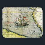 Magellans Schiff Victoria, Antike Karte Pazifische Puzzle<br><div class="desc">Magellans Schiff .Detail aus Karte von Ortelius - Maris Pacifici 1589, Digitale Ausarbeitung von Bulgan und Alessandro Lumini</div>