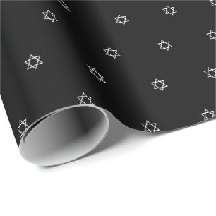 Magen David black & white pattern Bat Bar Mitzvah Geschenkpapier