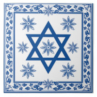 Magen David - David Star Keramik Tile - Azulejo