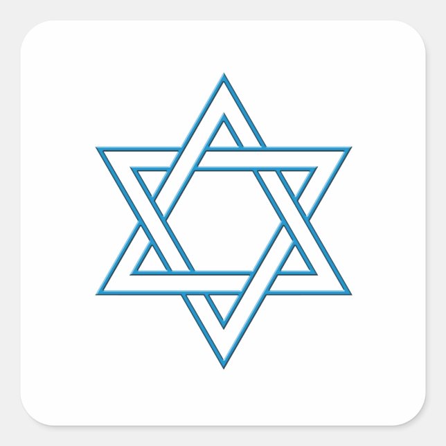 Magen David Quadratischer Aufkleber (Vorderseite)