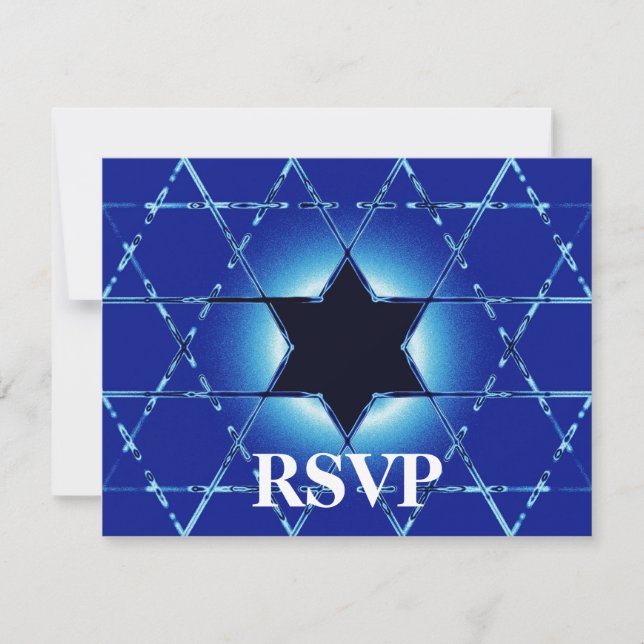 Magen Gimel Bar/Bat Mitzvah UAWG RSVP Karte (Vorderseite)