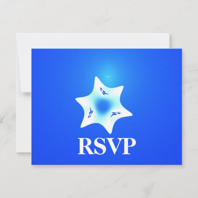 Magen Lavan Bar/Bat Mitzvah UAWG RSVP Karte (Vorderseite)