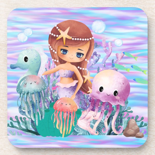 Magenmädchen mit einem Stern im Haar, der im Oce s Getränkeuntersetzer (Vorderseite)
