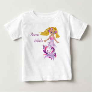 Magenrosa Wirble Meerjungfrau Baby T-shirt
