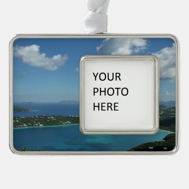 Magens Bay, St. Thomas Schöne Inselszene Rahmen-Ornament Silber (Vorderseite)