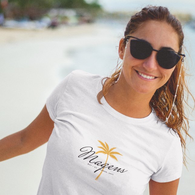 Magens Bay St Thomas USVI Minimal Palm Tree T-Shirt (Von Creator hochgeladen)