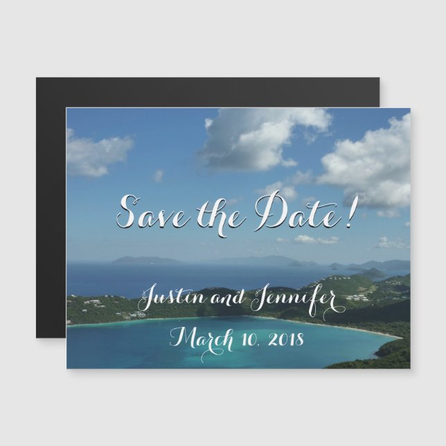 Magens Bay, St. Thomas Wedding Save the Date Magneteinladung (Vorne/Hinten)
