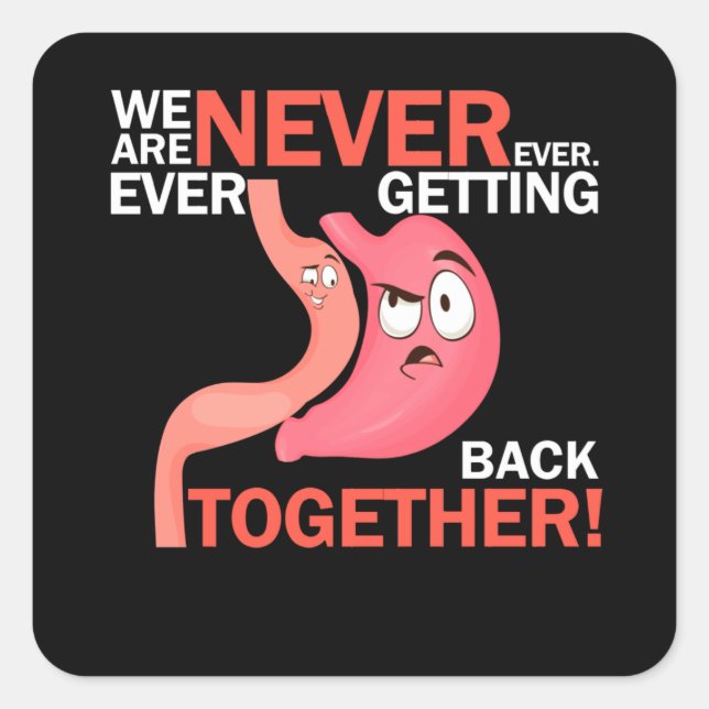 Magensaft Bariatrische Operation Quadratischer Aufkleber (Vorderseite)