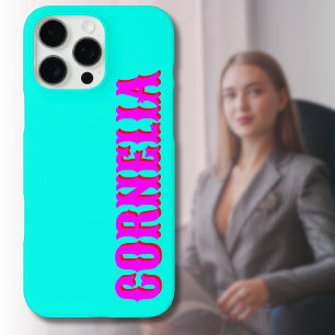 Magenta 3D Red Modern Name   Funny Türkquoise iPhone 16 Pro Max Hülle