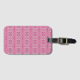 Magenta Abstract Block Print Luggage Tag Gepäckanhänger