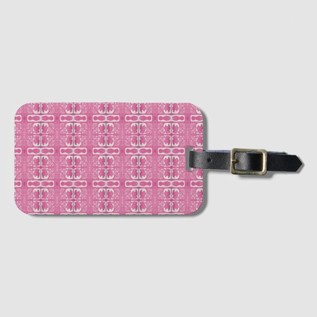 Magenta-Abstract-Blockdruck-Gepäckanhänger Gepäckanhänger (Vorderseite (Horizontal))