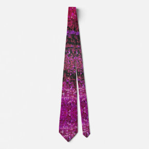Magenta Abstrakt Fuchsia Mosaic Mens Neck Tie Krawatte