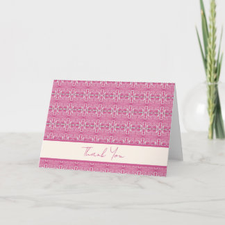 Magenta abstraktes Blockdruck-Muster Dankeskarte