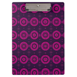 Magenta-afrikanisches geometrisches Kreis-Muster-C Klemmbrett