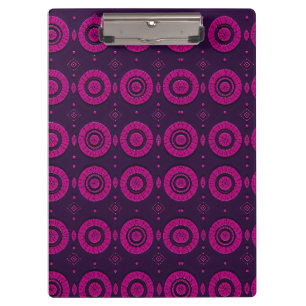 Magenta-afrikanisches geometrisches Kreis-Muster-C Klemmbrett