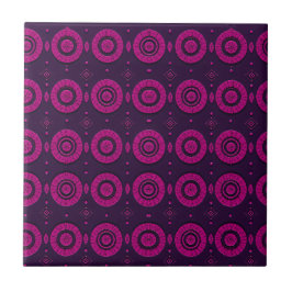 Magenta Afrikanisches geometrisches Kreis Muster D Fliese