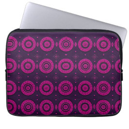 Magenta Afrikanisches Geometrisches Kreis Muster E Laptopschutzhülle