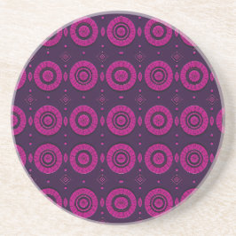 Magenta afrikanisches geometrisches Kreis-Muster S Getränkeuntersetzer