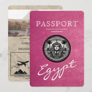 Magenta Ägypten Reisepass Hochzeitseinladung Einladung