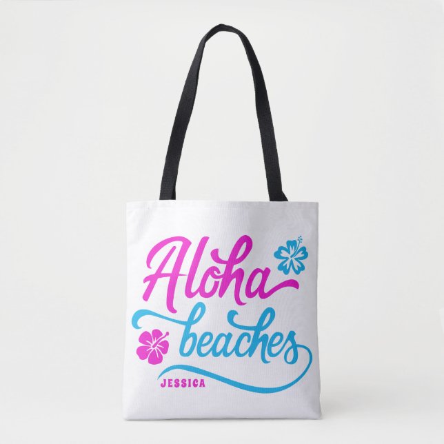 Magenta Aloha Beaches Summer Pub Personalisiert (Vorderseite)