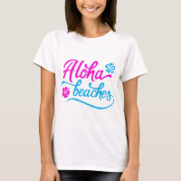 Magenta Aloha Beaches Summer Pub T - Shirt