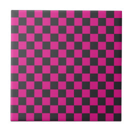 Magenta and smoke checkerboard pattern fliese