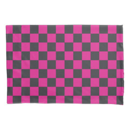 Magenta and smoke checkerboard pattern kissenbezug