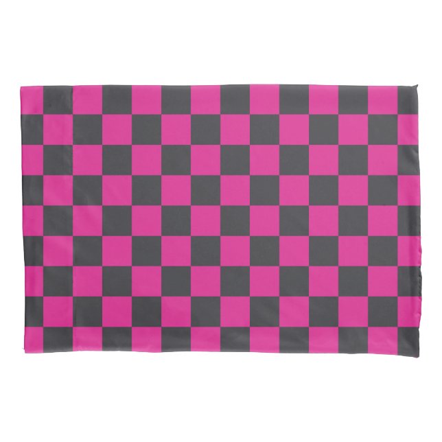 Magenta and smoke checkerboard pattern kissenbezug (Vorderseite-Links)
