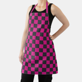 Magenta and smoke checkerboard pattern schürze