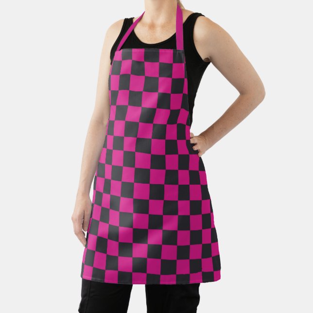 Magenta and smoke checkerboard pattern schürze (InSitu)