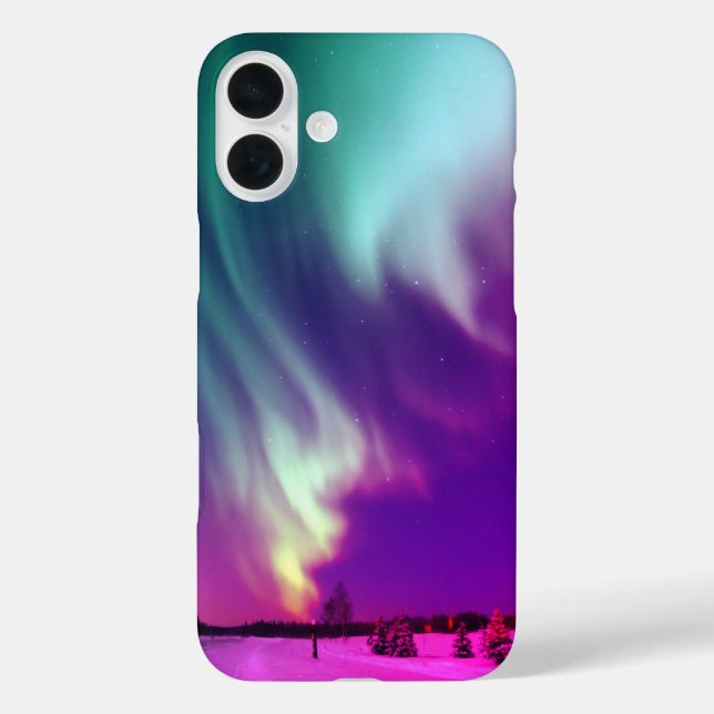 Magenta Aqua Alaskan Northern Lights Case-Mate iPhone Hülle (Rückseite)