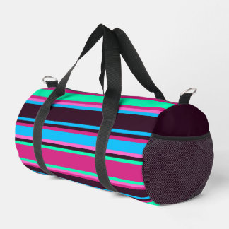 Magenta, Aqua & Blue Strick Schneide Beutel Duffle Bag