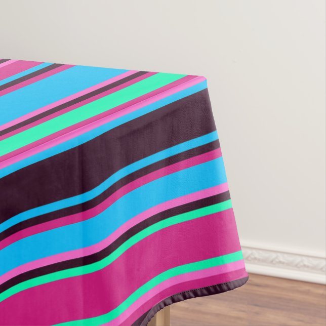 Magenta, Aqua & Blue Tablecloth Tischdecke (Beispiel)