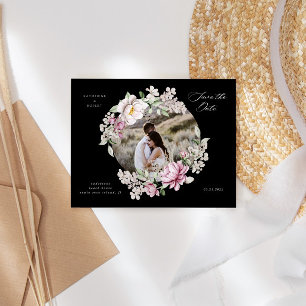 Magenta Aquarellblume Save the Date Postkarte