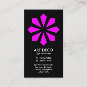 Magenta Art Deco Blume Star - Schwarz Visitenkarte