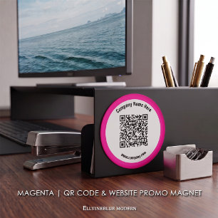 Magenta benutzerdefinierter QR-Code und Website-Pr Magnet