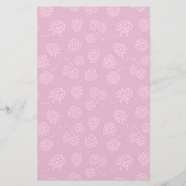 Magenta Berry Pattern Briefpapier (Vorderseite)