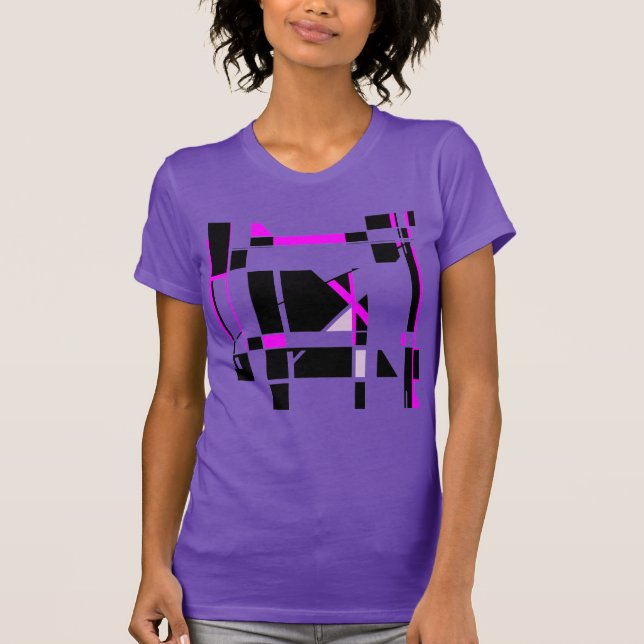 Magenta Black Gameboard Geometric MCM sieht groß a T-Shirt (Vorderseite)