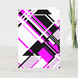 Magenta Black Lilac White Slanted Geometric Design Karte