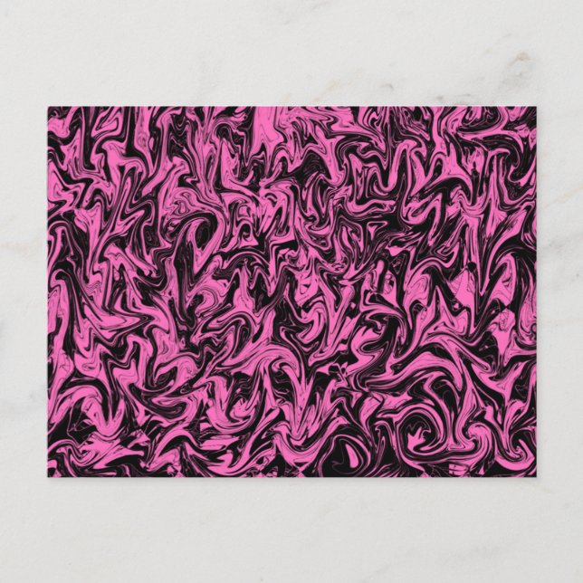 Magenta & Black Swirl Postkarte (Vorderseite)