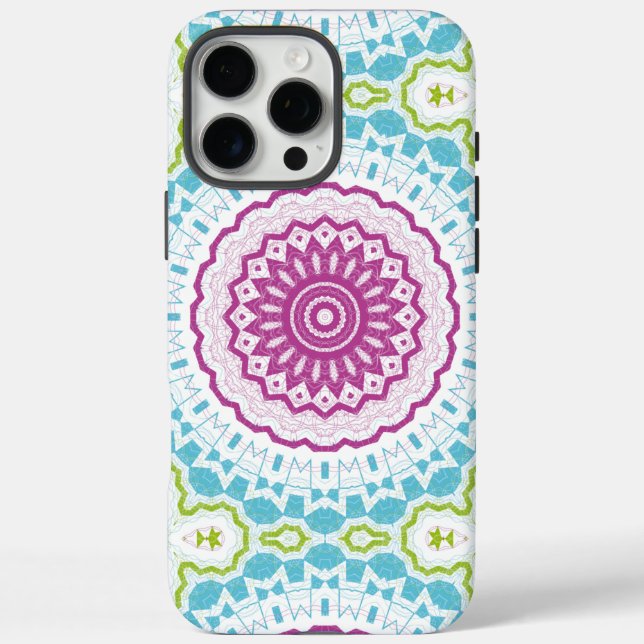 Magenta Blau und Grün Mandala Muster Case-Mate iPhone Hülle (Rückseite)