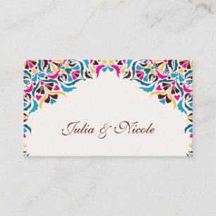 Magenta Blaue Whimsical Florale Hochzeitsplatzkart Platzkarte